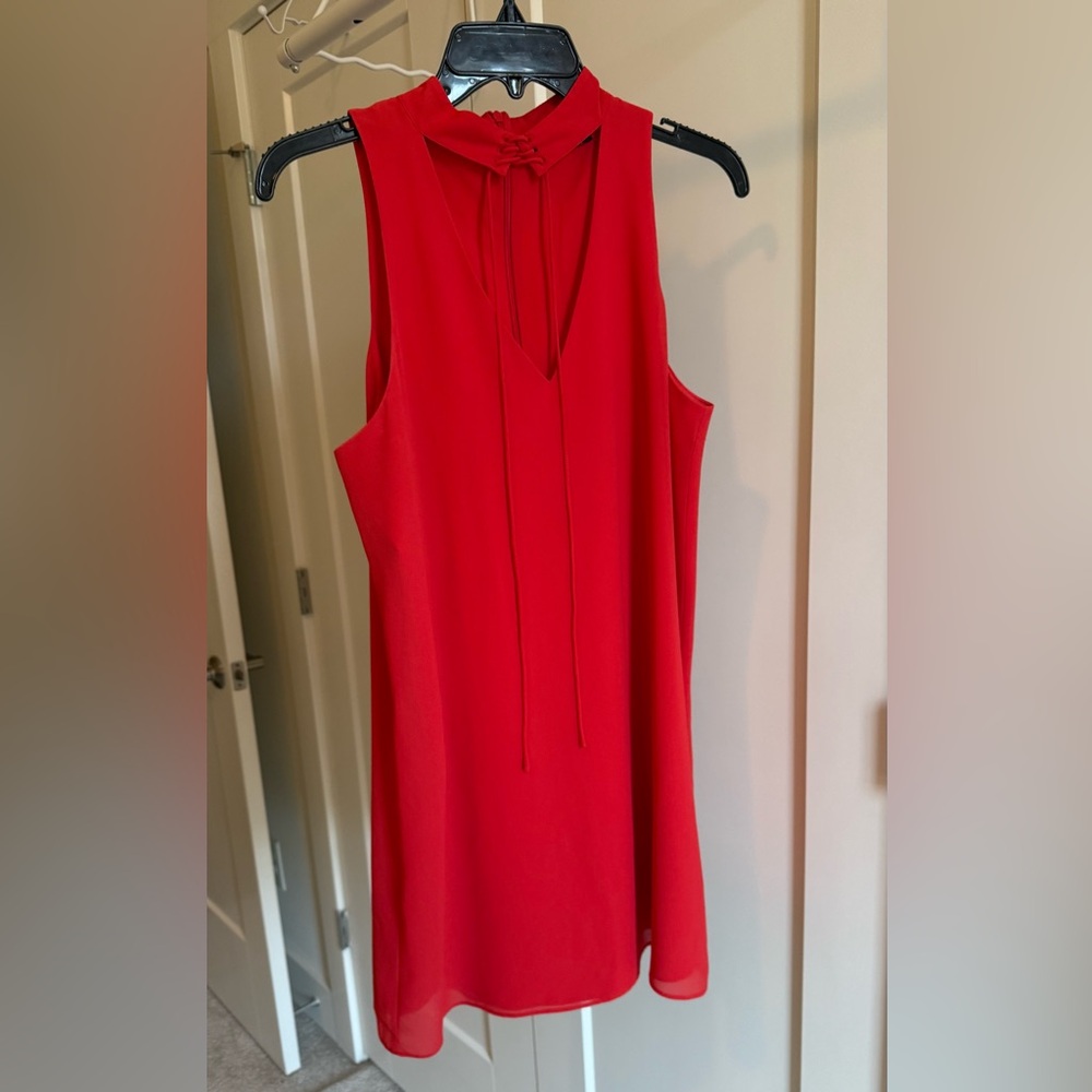 Chic Red Sleeveless Mini Dress